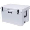 imageCAMPZERO 110L11623 Quart Cooler Ice Chest Perfect for Drinks Boating Hunting Fishing Camping with 4 Moldedin Cup Holders Comfort Grip Handles and Thick Walled for Extended Ice RetentionWhite
