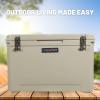 imageCAMPZERO 110L11623 Quart Cooler Ice Chest Perfect for Drinks Boating Hunting Fishing Camping with 4 Moldedin Cup Holders Comfort Grip Handles and Thick Walled for Extended Ice RetentionBeige