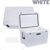 imageCAMPZERO 110L11623 Quart Cooler Ice Chest Perfect for Drinks Boating Hunting Fishing Camping with 4 Moldedin Cup Holders Comfort Grip Handles and Thick Walled for Extended Ice RetentionWhite