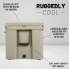 imageCAMPZERO 110L11623 Quart Cooler Ice Chest Perfect for Drinks Boating Hunting Fishing Camping with 4 Moldedin Cup Holders Comfort Grip Handles and Thick Walled for Extended Ice RetentionBeige