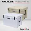 imageCAMPZERO 110L11623 Quart Cooler Ice Chest Perfect for Drinks Boating Hunting Fishing Camping with 4 Moldedin Cup Holders Comfort Grip Handles and Thick Walled for Extended Ice RetentionWhite