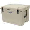 imageCAMPZERO 110L11623 Quart Cooler Ice Chest Perfect for Drinks Boating Hunting Fishing Camping with 4 Moldedin Cup Holders Comfort Grip Handles and Thick Walled for Extended Ice RetentionBeige