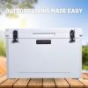 imageCAMPZERO 110L11623 Quart Cooler Ice Chest Perfect for Drinks Boating Hunting Fishing Camping with 4 Moldedin Cup Holders Comfort Grip Handles and Thick Walled for Extended Ice RetentionWhite