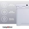 imageCAMPZERO 110L11623 Quart Cooler Ice Chest Perfect for Drinks Boating Hunting Fishing Camping with 4 Moldedin Cup Holders Comfort Grip Handles and Thick Walled for Extended Ice RetentionWhite
