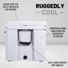 imageCAMPZERO 110L11623 Quart Cooler Ice Chest Perfect for Drinks Boating Hunting Fishing Camping with 4 Moldedin Cup Holders Comfort Grip Handles and Thick Walled for Extended Ice RetentionWhite