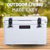 imageCAMPZERO 40L42 Quart Hard Cooler Ice Chest Perfect for Drinks Beach Picnics Boating Hunting Camping and Travel with 4 Moldedin Cup Holders and Comfort Grip HandlesWhite