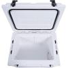 imageCAMPZERO 40L42 Quart Hard Cooler Ice Chest Perfect for Drinks Beach Picnics Boating Hunting Camping and Travel with 4 Moldedin Cup Holders and Comfort Grip HandlesWhite