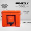 imageCAMPZERO 40L42 Quart Hard Cooler Ice Chest Perfect for Drinks Beach Picnics Boating Hunting Camping and Travel with 4 Moldedin Cup Holders and Comfort Grip HandlesCZ Orange