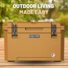 imageCAMPZERO 40L42 Quart Hard Cooler Ice Chest Perfect for Drinks Beach Picnics Boating Hunting Camping and Travel with 4 Moldedin Cup Holders and Comfort Grip HandlesClay