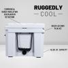 imageCAMPZERO 40L42 Quart Hard Cooler Ice Chest Perfect for Drinks Beach Picnics Boating Hunting Camping and Travel with 4 Moldedin Cup Holders and Comfort Grip HandlesWhite