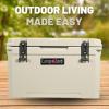 imageCAMPZERO 40L42 Quart Hard Cooler Ice Chest Perfect for Drinks Beach Picnics Boating Hunting Camping and Travel with 4 Moldedin Cup Holders and Comfort Grip HandlesBeige