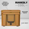 imageCAMPZERO 40L42 Quart Hard Cooler Ice Chest Perfect for Drinks Beach Picnics Boating Hunting Camping and Travel with 4 Moldedin Cup Holders and Comfort Grip HandlesClay