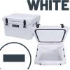 imageCAMPZERO 40L42 Quart Hard Cooler Ice Chest Perfect for Drinks Beach Picnics Boating Hunting Camping and Travel with 4 Moldedin Cup Holders and Comfort Grip HandlesWhite
