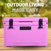 imageCAMPZERO 40L42 Quart Hard Cooler Ice Chest Perfect for Drinks Beach Picnics Boating Hunting Camping and Travel with 4 Moldedin Cup Holders and Comfort Grip HandlesPink