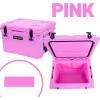 imageCAMPZERO 40L42 Quart Hard Cooler Ice Chest Perfect for Drinks Beach Picnics Boating Hunting Camping and Travel with 4 Moldedin Cup Holders and Comfort Grip HandlesPink