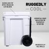 imageCAMPZERO 50L 52 Quart Hard Cooler with EasyRoll Oversized Wheels Extendable Aluminum Pull Handle Perfect Insulated Ice Chest for Beverages Beach Camping Family Picnics Fishing and BoatingWhite