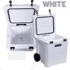 imageCAMPZERO 50L 52 Quart Hard Cooler with EasyRoll Oversized Wheels Extendable Aluminum Pull Handle Perfect Insulated Ice Chest for Beverages Beach Camping Family Picnics Fishing and BoatingWhite