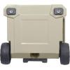 imageCAMPZERO 50L 52 Quart Hard Cooler with EasyRoll Oversized Wheels Extendable Aluminum Pull Handle Perfect Insulated Ice Chest for Beverages Beach Camping Family Picnics Fishing and BoatingBeige