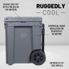 imageCAMPZERO 50L 52 Quart Hard Cooler with EasyRoll Oversized Wheels Extendable Aluminum Pull Handle Perfect Insulated Ice Chest for Beverages Beach Camping Family Picnics Fishing and BoatingGrey