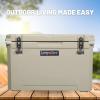 imageCAMPZERO 60L CoolerIce Chest with 4 Moldedin Cup Holders and NoLose Drain PlugBeige