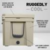 imageCAMPZERO 60L CoolerIce Chest with 4 Moldedin Cup Holders and NoLose Drain PlugBeige