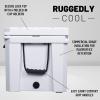 imageCAMPZERO 60L CoolerIce Chest with 4 Moldedin Cup Holders and NoLose Drain PlugWhite