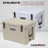 imageCAMPZERO 60L CoolerIce Chest with 4 Moldedin Cup Holders and NoLose Drain PlugWhite