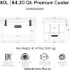 imageCAMPZERO 84 Qt CoolerIce Chest with 4 Moldedin Cup HoldersWhite