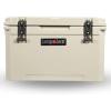 imageCAMPZERO 40L42 Quart Hard Cooler Ice Chest Perfect for Drinks Beach Picnics Boating Hunting Camping and Travel with 4 Moldedin Cup Holders and Comfort Grip HandlesBeige