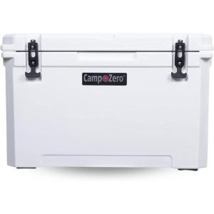 imageCAMPZERO 60L CoolerIce Chest with 4 Moldedin Cup Holders and NoLose Drain PlugWhite