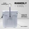imageCAMPZERO 10L106 Quart Portable Hard Cooler Ice Chest Perfect for Drinks Lunch Beach Picnics Boating Camping and Travel with 2 Moldedin Cup Holders and Folding Aluminum HandleWhite