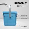 imageCAMPZERO 10L106 Quart Portable Hard Cooler Ice Chest Perfect for Drinks Lunch Beach Picnics Boating Camping and Travel with 2 Moldedin Cup Holders and Folding Aluminum HandleSky Blue