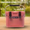 imageCAMPZERO 10L106 Quart Portable Hard Cooler Ice Chest Perfect for Drinks Lunch Beach Picnics Boating Camping and Travel with 2 Moldedin Cup Holders and Folding Aluminum HandleCoral