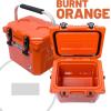 imageCAMPZERO 10L106 Quart Portable Hard Cooler Ice Chest Perfect for Drinks Lunch Beach Picnics Boating Camping and Travel with 2 Moldedin Cup Holders and Folding Aluminum HandleBurnt Orange