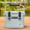 imageCAMPZERO 10L106 Quart Portable Hard Cooler Ice Chest Perfect for Drinks Lunch Beach Picnics Boating Camping and Travel with 2 Moldedin Cup Holders and Folding Aluminum HandleSage
