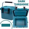 imageCAMPZERO 10L106 Quart Portable Hard Cooler Ice Chest Perfect for Drinks Lunch Beach Picnics Boating Camping and Travel with 2 Moldedin Cup Holders and Folding Aluminum HandleDark Turquoise