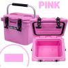 imageCAMPZERO 10L106 Quart Portable Hard Cooler Ice Chest Perfect for Drinks Lunch Beach Picnics Boating Camping and Travel with 2 Moldedin Cup Holders and Folding Aluminum HandlePink