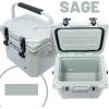 imageCAMPZERO 10L106 Quart Portable Hard Cooler Ice Chest Perfect for Drinks Lunch Beach Picnics Boating Camping and Travel with 2 Moldedin Cup Holders and Folding Aluminum HandleSage
