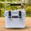 imageCAMPZERO 10L106 Quart Portable Hard Cooler Ice Chest Perfect for Drinks Lunch Beach Picnics Boating Camping and Travel with 2 Moldedin Cup Holders and Folding Aluminum HandleWhite