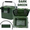 imageCAMPZERO 10L106 Quart Portable Hard Cooler Ice Chest Perfect for Drinks Lunch Beach Picnics Boating Camping and Travel with 2 Moldedin Cup Holders and Folding Aluminum HandleDark Green
