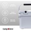 imageCAMPZERO 10L106 Quart Portable Hard Cooler Ice Chest Perfect for Drinks Lunch Beach Picnics Boating Camping and Travel with 2 Moldedin Cup Holders and Folding Aluminum HandleWhite