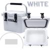 imageCAMPZERO 10L106 Quart Portable Hard Cooler Ice Chest Perfect for Drinks Lunch Beach Picnics Boating Camping and Travel with 2 Moldedin Cup Holders and Folding Aluminum HandleWhite