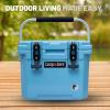 imageCAMPZERO 10L106 Quart Portable Hard Cooler Ice Chest Perfect for Drinks Lunch Beach Picnics Boating Camping and Travel with 2 Moldedin Cup Holders and Folding Aluminum HandleSky Blue