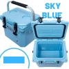 imageCAMPZERO 10L106 Quart Portable Hard Cooler Ice Chest Perfect for Drinks Lunch Beach Picnics Boating Camping and Travel with 2 Moldedin Cup Holders and Folding Aluminum HandleSky Blue