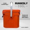 imageCAMPZERO 10L106 Quart Portable Hard Cooler Ice Chest Perfect for Drinks Lunch Beach Picnics Boating Camping and Travel with 2 Moldedin Cup Holders and Folding Aluminum HandleBurnt Orange