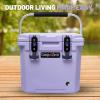 imageCAMPZERO 12L126 Quart Portable Hard Cooler Ice Chest Perfect for Drinks Lunch Beach Picnics Boating Camping and Travel with 2 Moldedin Cup Holders and Folding Aluminum HandleLavender