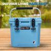 imageCAMPZERO 12L126 Quart Portable Hard Cooler Ice Chest Perfect for Drinks Lunch Beach Picnics Boating Camping and Travel with 2 Moldedin Cup Holders and Folding Aluminum HandleSky Blue