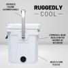 imageCAMPZERO 12L126 Quart Portable Hard Cooler Ice Chest Perfect for Drinks Lunch Beach Picnics Boating Camping and Travel with 2 Moldedin Cup Holders and Folding Aluminum HandleWhite