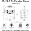 imageCAMPZERO 12L126 Quart Portable Hard Cooler Ice Chest Perfect for Drinks Lunch Beach Picnics Boating Camping and Travel with 2 Moldedin Cup Holders and Folding Aluminum HandleSky Blue