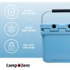 imageCAMPZERO 12L126 Quart Portable Hard Cooler Ice Chest Perfect for Drinks Lunch Beach Picnics Boating Camping and Travel with 2 Moldedin Cup Holders and Folding Aluminum HandleSky Blue